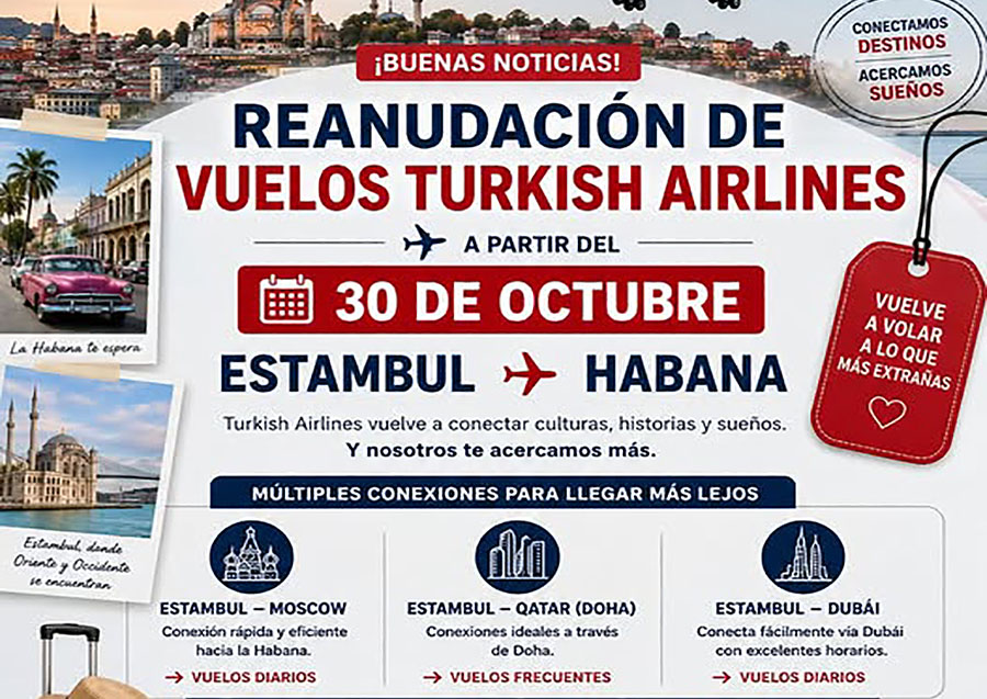 Vuelkos a Cuba con Turkish Airlines